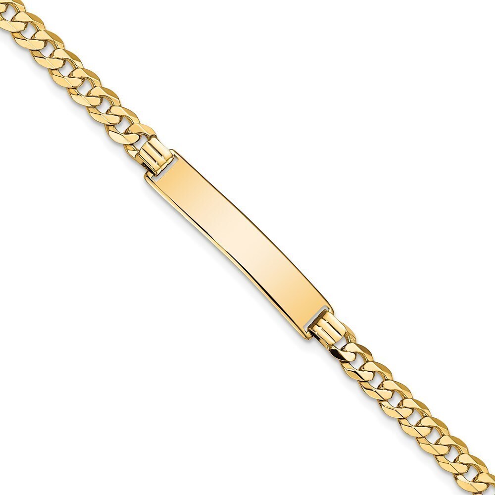Kazi Luxury 14k Flat Curb Link ID Bracelet